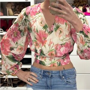 NWT Express Floral Wrap Blouse